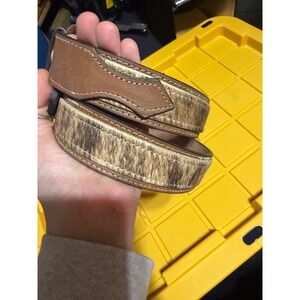 Western Express Mens Brown Leather Hair on Hide Western Belt Size 36 Cowboy
